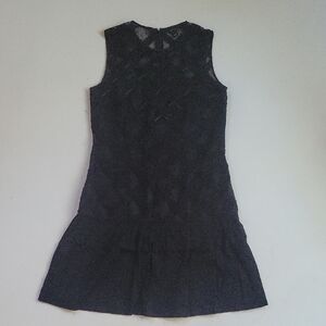Ann Taylor Black Textured Mini Dress